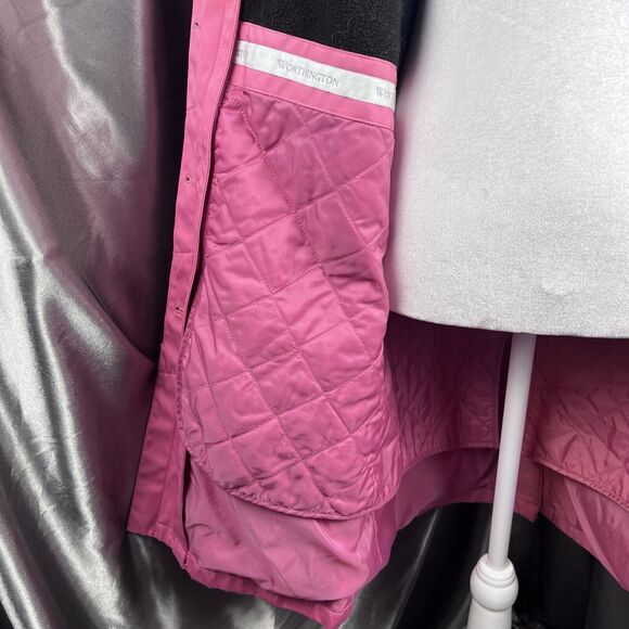 Y2K Worthington Women’s Trench Coat Long Pink Size M Fleece Removeable Lining - Picture 11 of 16